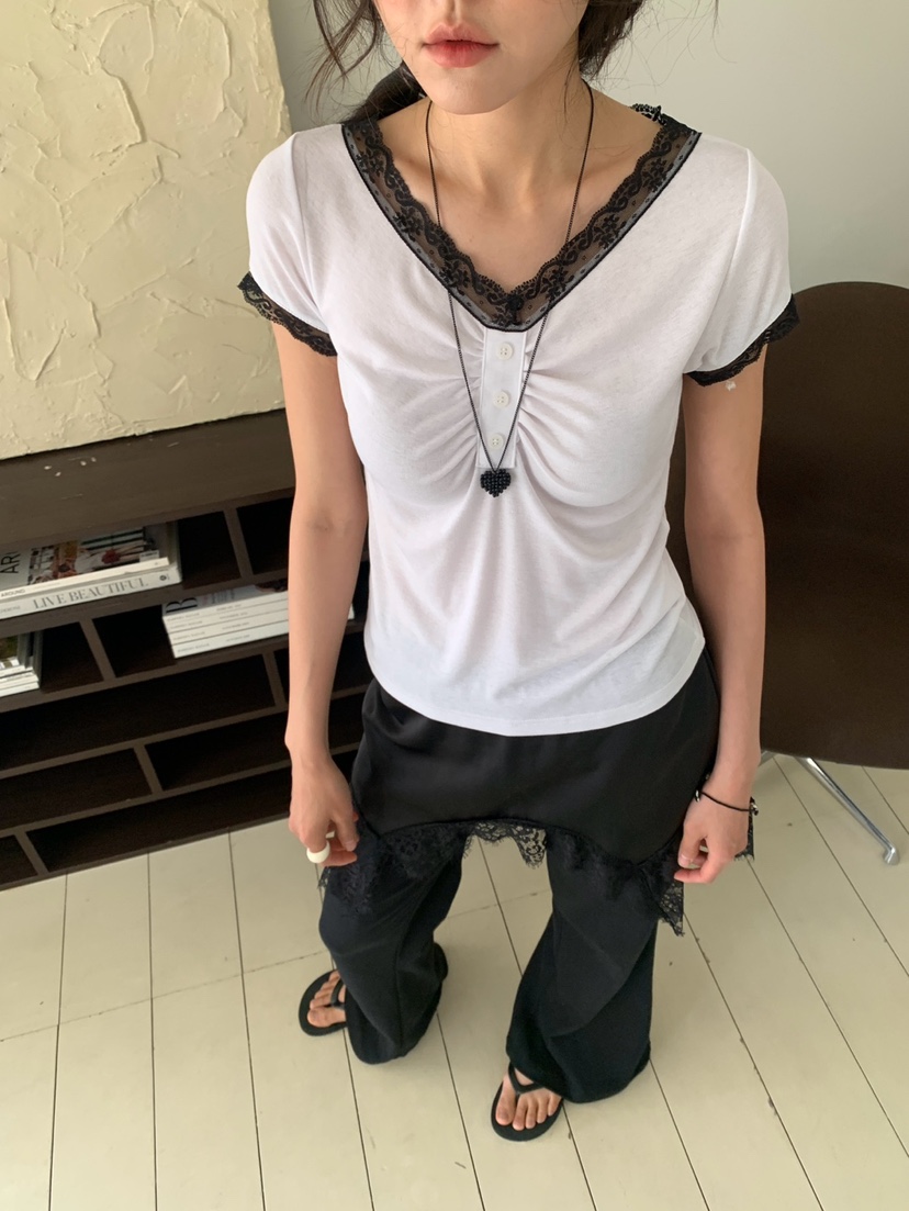 MORE THAN-P韓國東大門直郵女裝新款職業休閑襯衫蕾絲衫MORE THAN襯衫/蕾絲衫