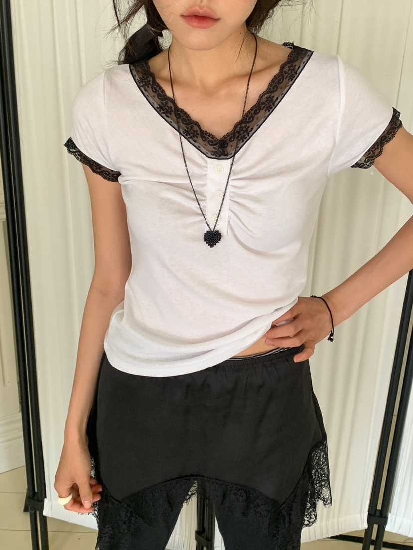 MORE THAN-P韓國東大門直郵女裝新款職業休閑襯衫蕾絲衫MORE THAN襯衫/蕾絲衫圖色4