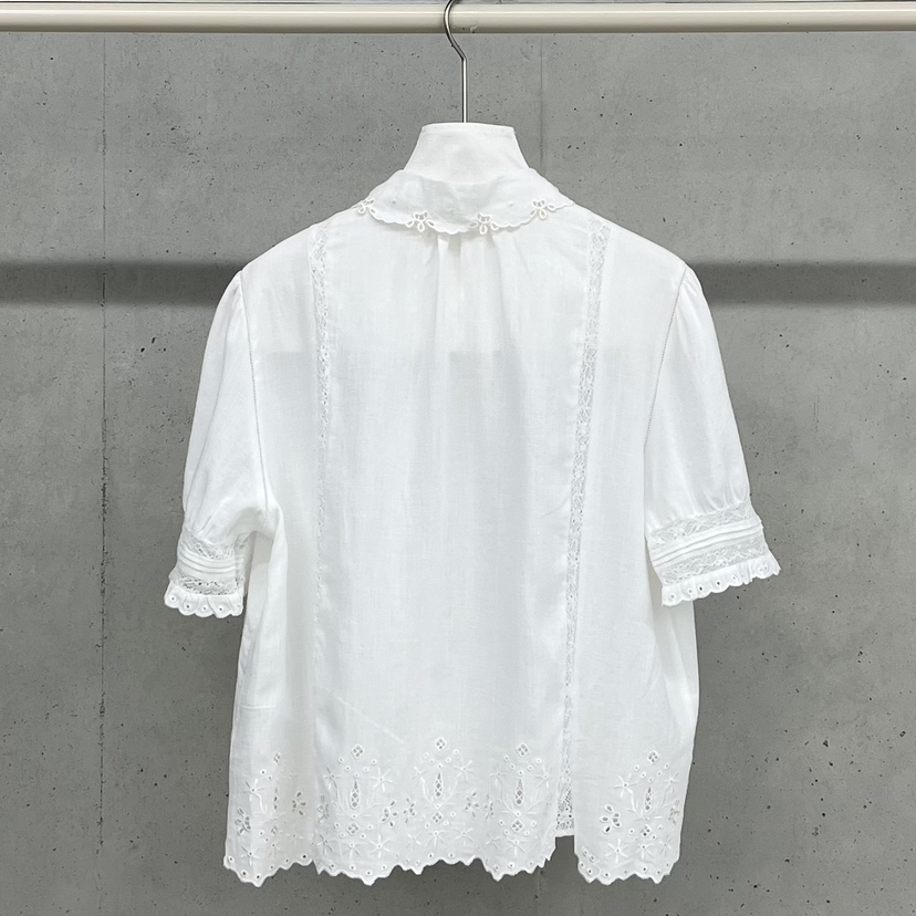 HELDER-P韓國東大門代購女裝新款26春夏襯衫蕾絲衫刺繡純棉HELDER襯衫/蕾絲衫