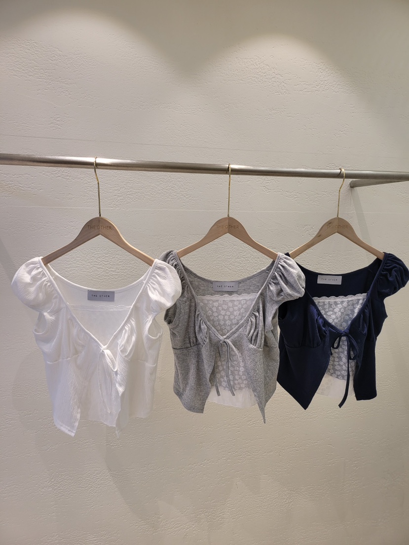 THE OTHER韓國直郵女裝新款26春夏職業推薦休閑熱賣T恤絲帶THE OTHERT恤