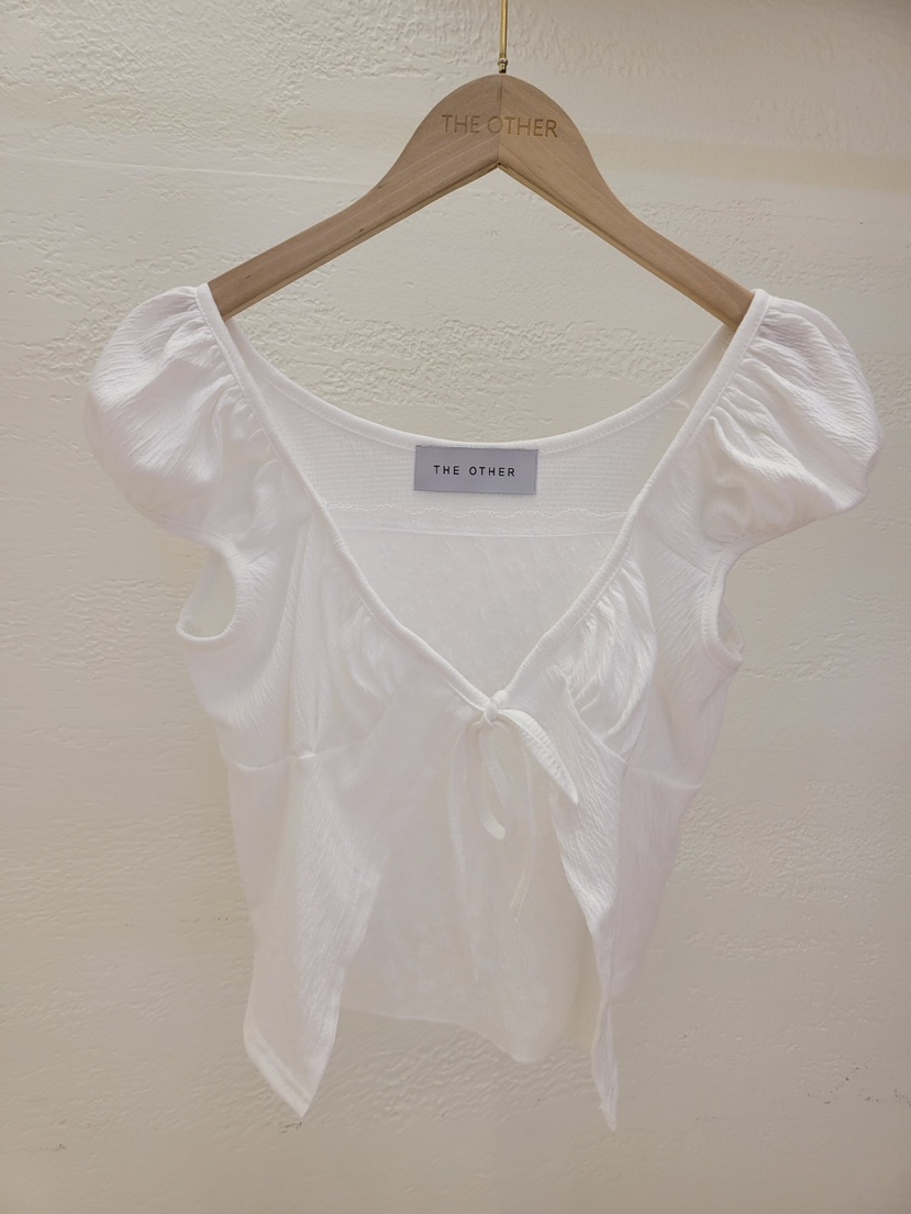 THE OTHER韓國直郵女裝新款26春夏職業推薦休閑熱賣T恤絲帶THE OTHERT恤圖色2