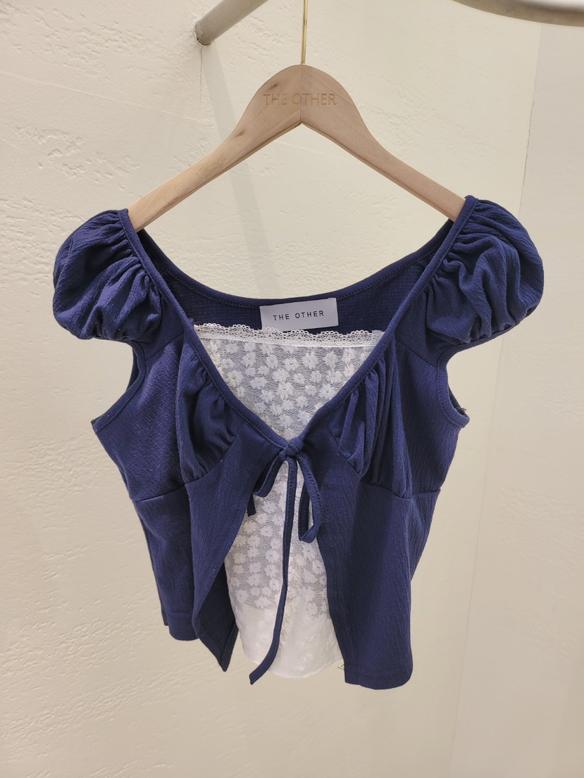 THE OTHER韓國直郵女裝新款26春夏職業推薦休閑熱賣T恤絲帶THE OTHERT恤圖色3