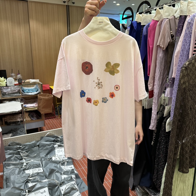 EEE韓國直郵實拍女士新款26春夏職業時尚推薦26夏季休閑T恤EEET恤圖色1
