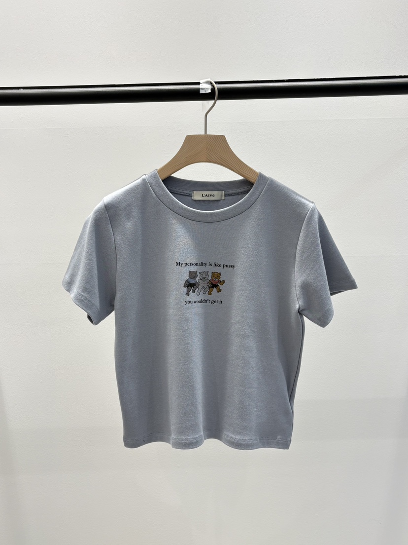 LAIVE韓國直郵女裝新品熱賣休閑26夏季職業人氣時尚推薦T恤LAIVET恤圖色3