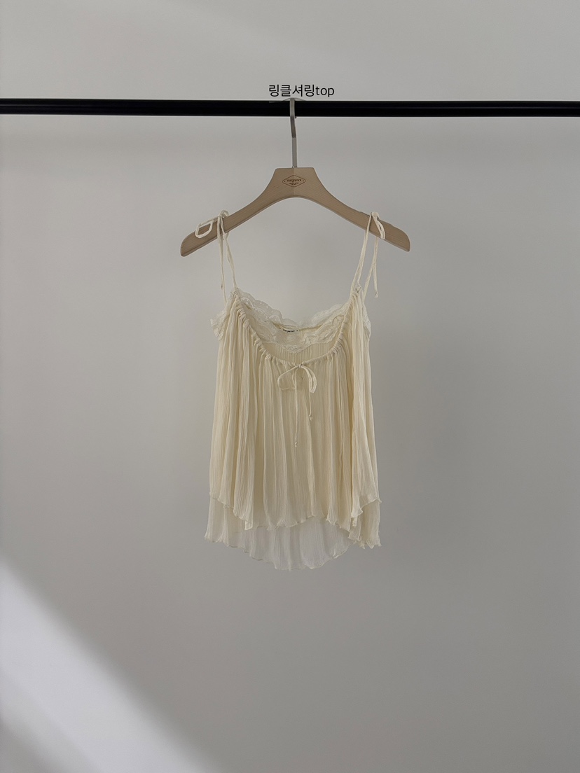 VERGAMOT韓國東大門代購女士新款26夏季推薦吊帶背心褶皺VERGAMOT吊帶/背心圖色1