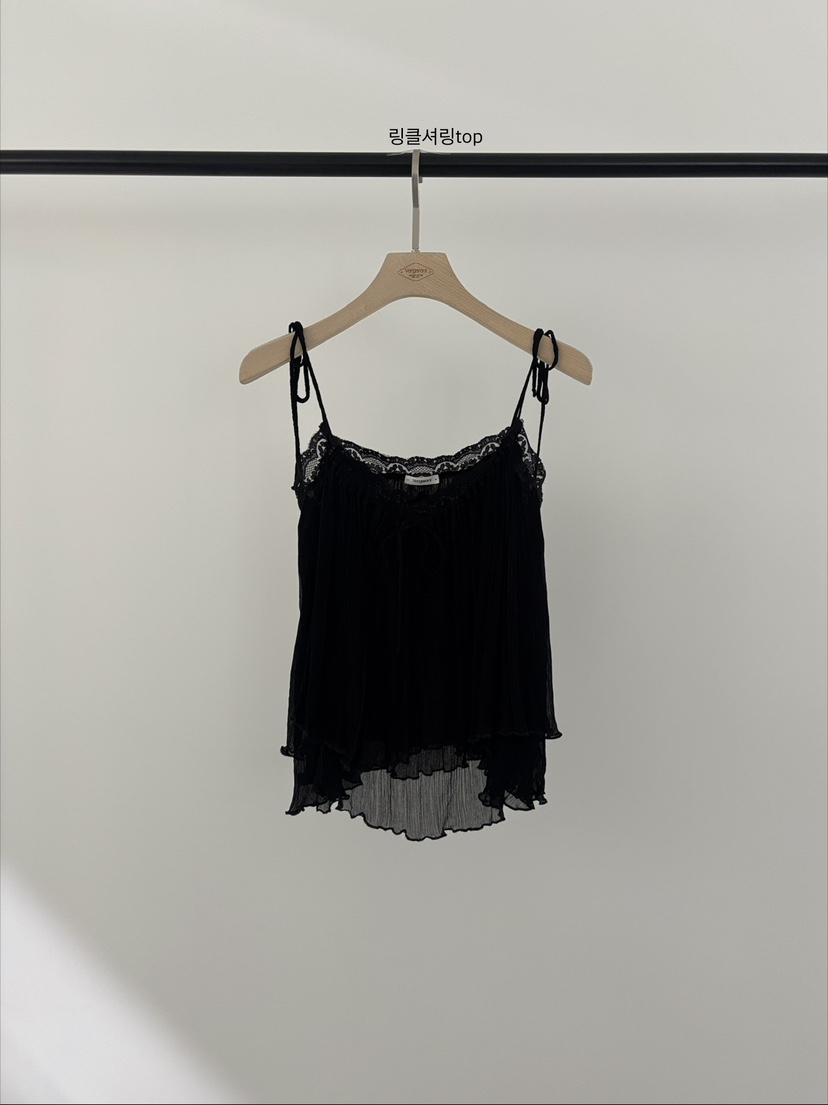 VERGAMOT韓國東大門代購女士新款26夏季推薦吊帶背心褶皺VERGAMOT吊帶/背心圖色2