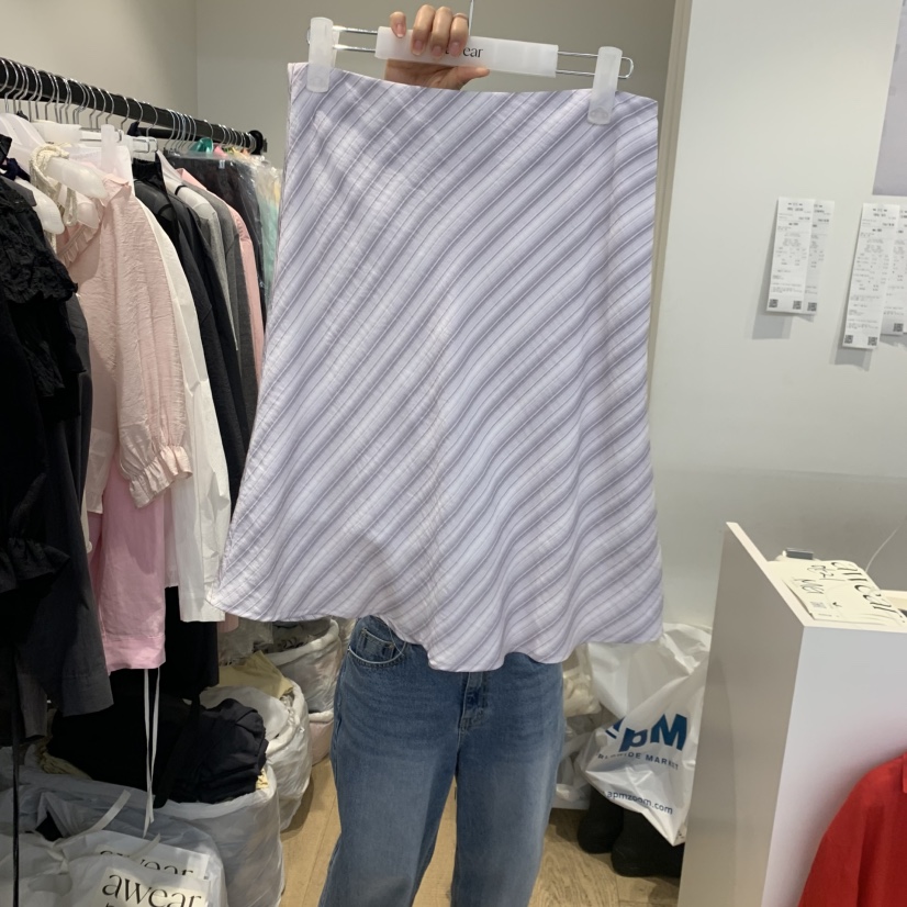 RUMIRU/AWEAR韓國東大門直郵女士新款熱賣半身裙中短裙條紋awear/RUMIRU半身裙/中短裙圖色1