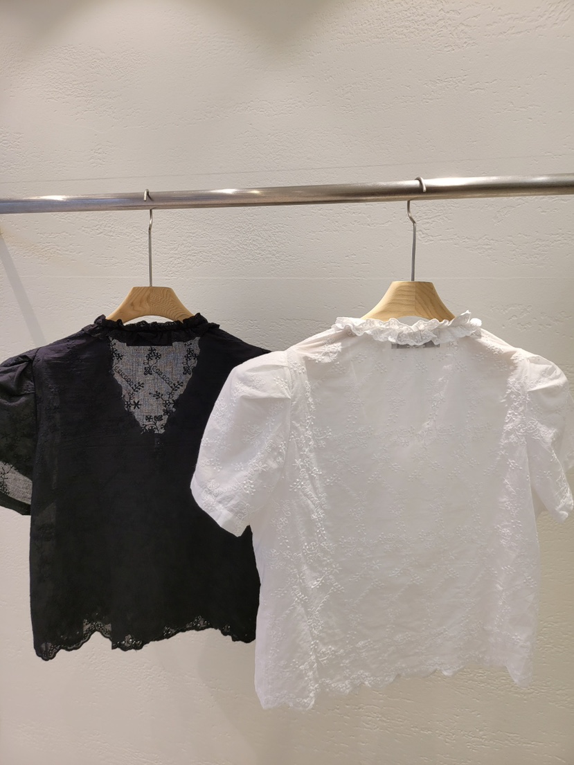 THE OTHER韓國直郵實拍女裝新款26春夏襯衫蕾絲衫多層刺繡開衫THE OTHER襯衫/蕾絲衫