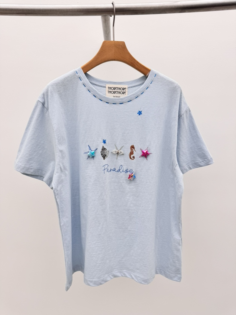 THORE韓國直郵實拍女裝新品26春夏推薦時尚休閑人氣26夏季T恤THORET恤圖色2
