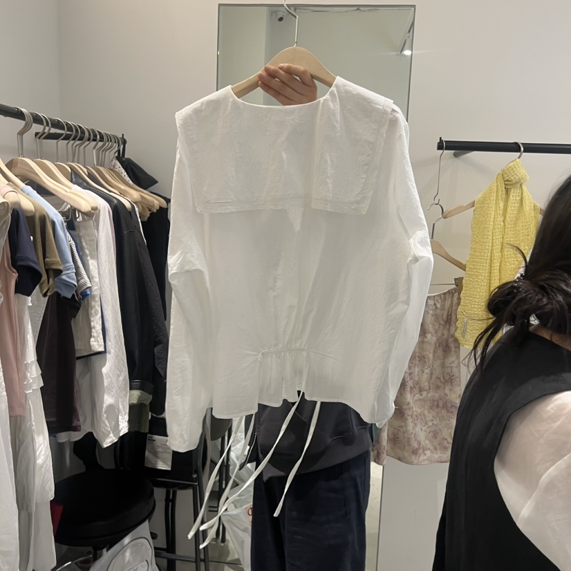 PLATE韓國直郵女士新品人氣休閑26夏季職業熱賣襯衫蕾絲衫PLATE襯衫/蕾絲衫