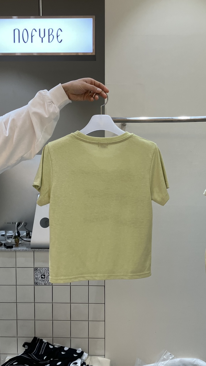 NOFYBE韓國代購女裝新款時尚職業推薦26夏季26春夏T恤亞麻NOFYBET恤