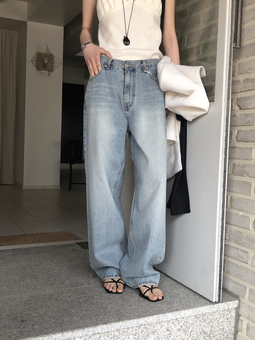 LE BUTTER韓國直郵女士新款時尚26春夏休閑熱賣人氣牛仔褲LE BUTTER牛仔褲