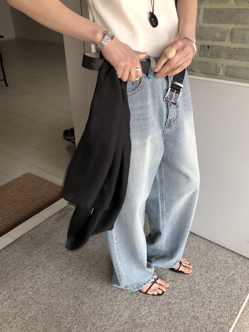 LE BUTTER韓國直郵女士新款時尚26春夏休閑熱賣人氣牛仔褲LE BUTTER牛仔褲