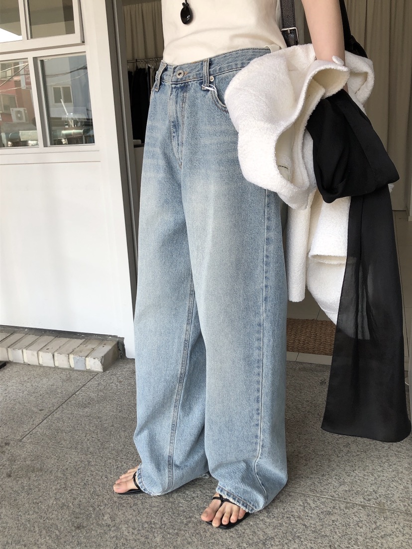 LE BUTTER韓國直郵女士新款時尚26春夏休閑熱賣人氣牛仔褲LE BUTTER牛仔褲