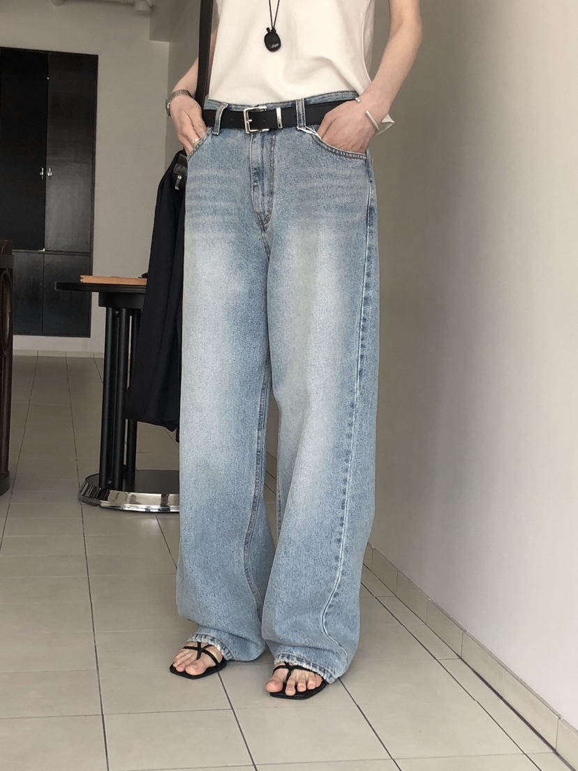 LE BUTTER韓國直郵女士新款時尚26春夏休閑熱賣人氣牛仔褲LE BUTTER牛仔褲