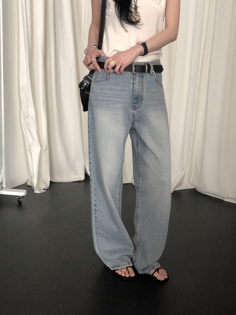 LE BUTTER韓國直郵女士新款時尚26春夏休閑熱賣人氣牛仔褲LE BUTTER牛仔褲