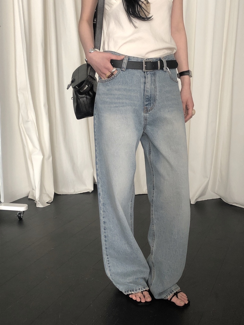 LE BUTTER韓國直郵女士新款時尚26春夏休閑熱賣人氣牛仔褲LE BUTTER牛仔褲