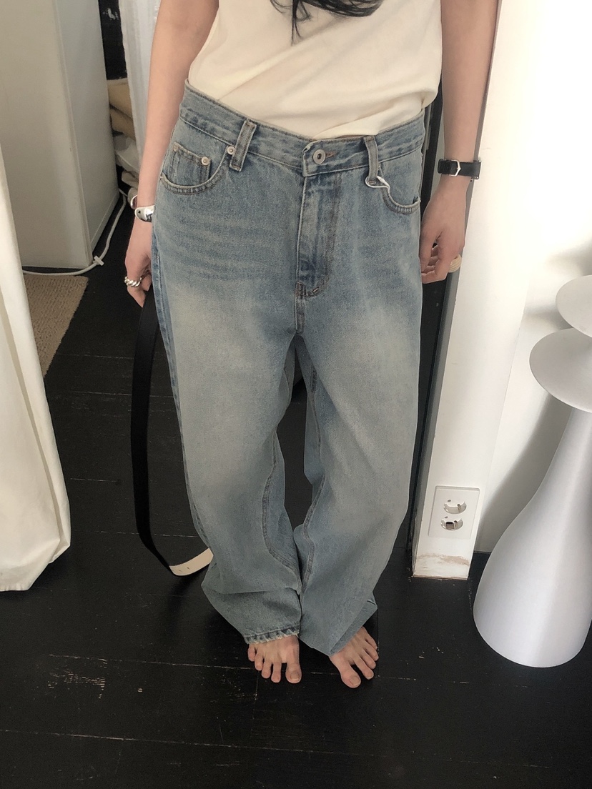 LE BUTTER韓國直郵女士新款時尚26春夏休閑熱賣人氣牛仔褲LE BUTTER牛仔褲