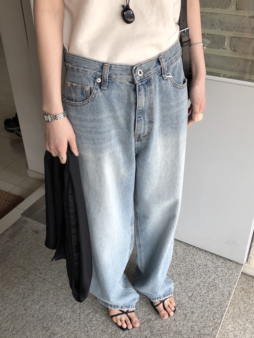 LE BUTTER韓國直郵女士新款時尚26春夏休閑熱賣人氣牛仔褲LE BUTTER牛仔褲