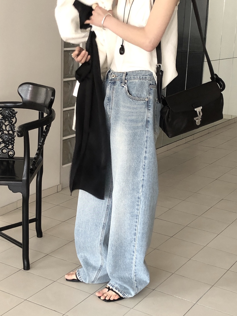 LE BUTTER韓國直郵女士新款時尚26春夏休閑熱賣人氣牛仔褲LE BUTTER牛仔褲