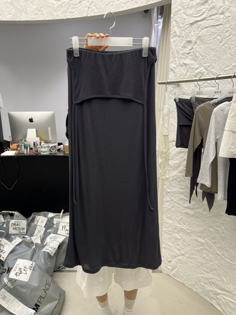 NOVUS韓國東大門代購女士新品時尚熱賣推薦26夏季長裙針織裙NOVUS長裙