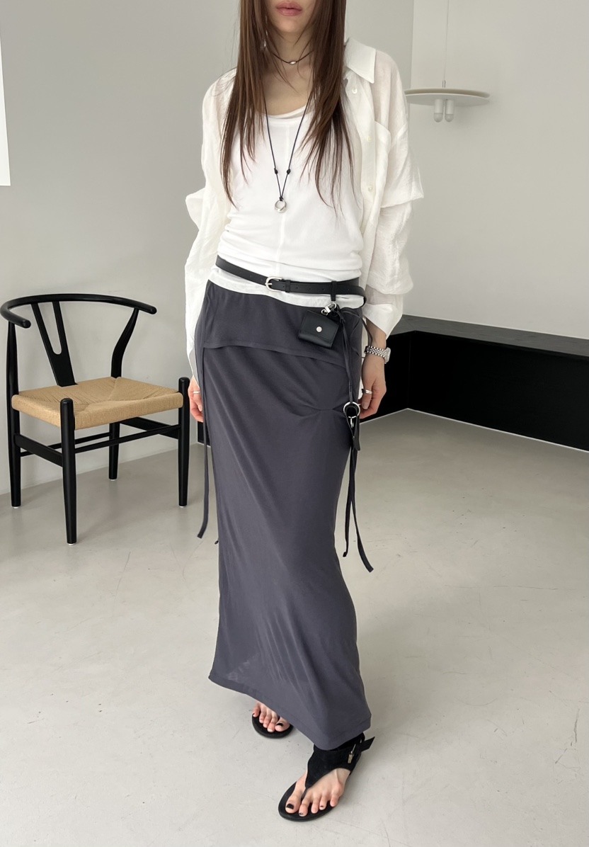 NOVUS韓國東大門代購女士新品時尚熱賣推薦26夏季長裙針織裙NOVUS長裙