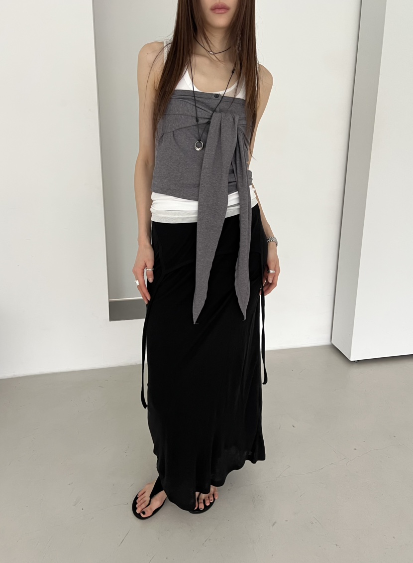 NOVUS韓國東大門代購女士新品時尚熱賣推薦26夏季長裙針織裙NOVUS長裙