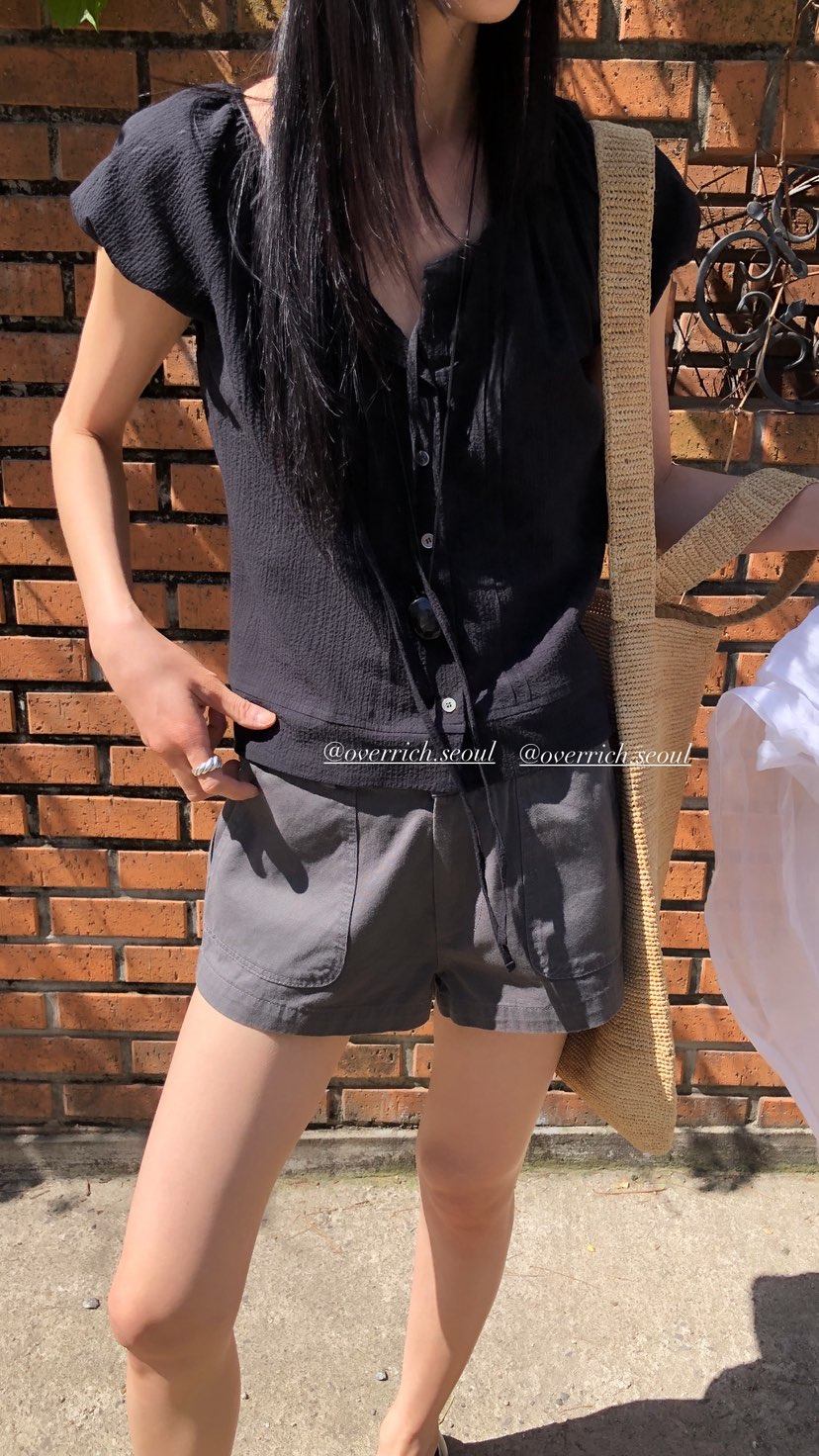 OVER RICH東大門實拍韓國女士新品時尚職業人氣26春夏短褲OVER RICH短褲