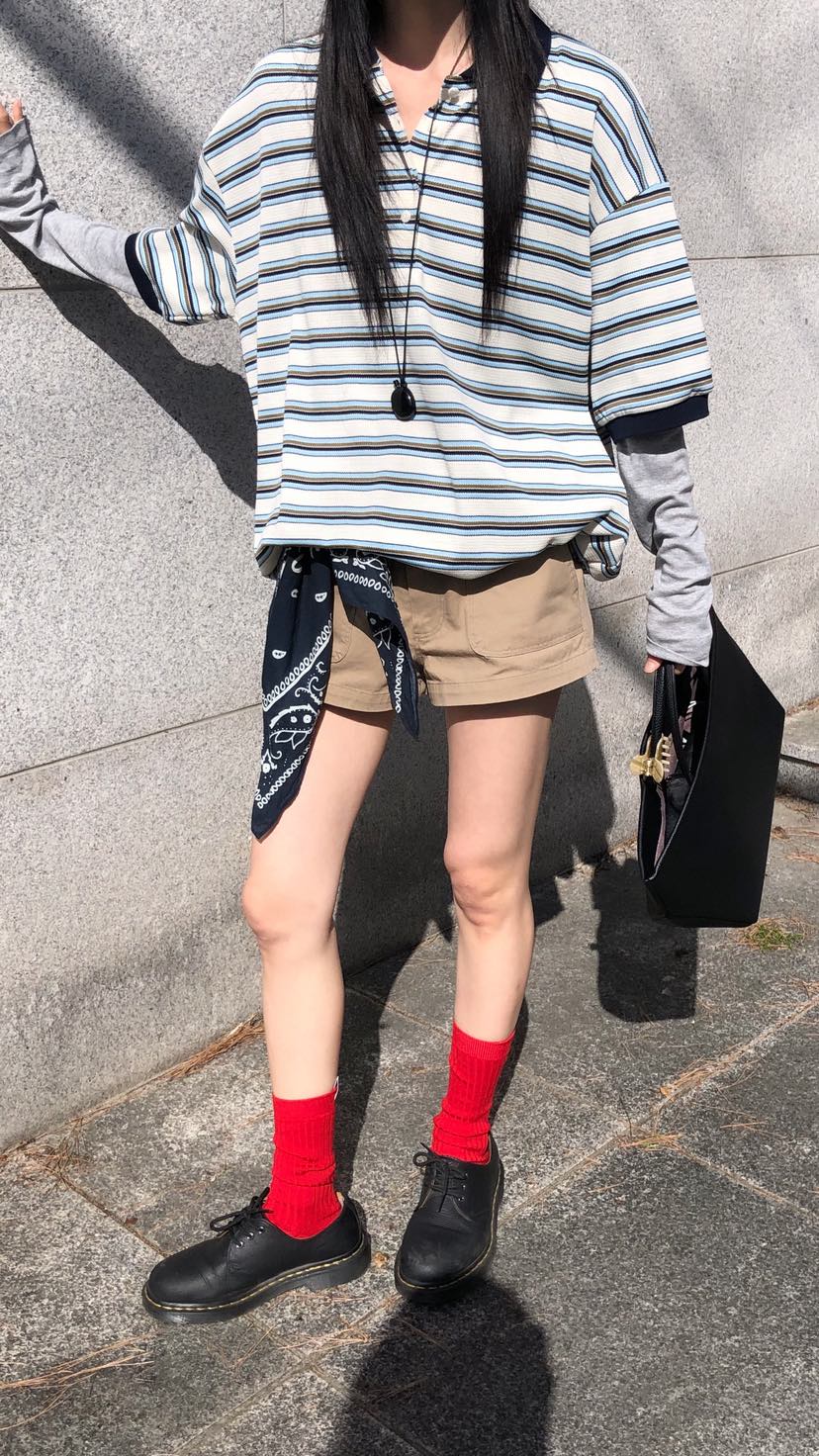 OVER RICH東大門實拍韓國女士新品時尚職業人氣26春夏短褲OVER RICH短褲