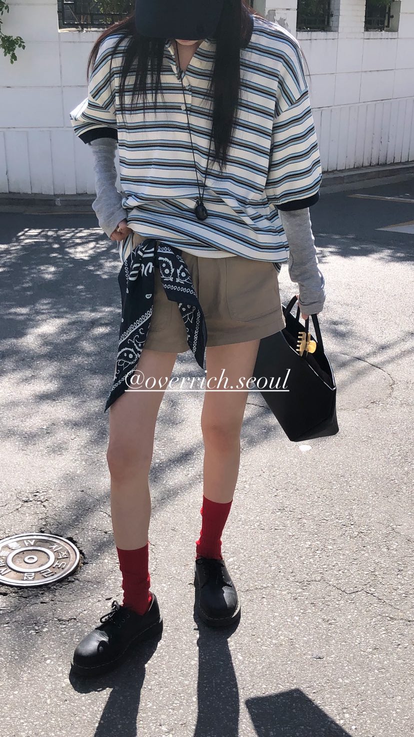 OVER RICH東大門實拍韓國女士新品時尚職業人氣26春夏短褲OVER RICH短褲