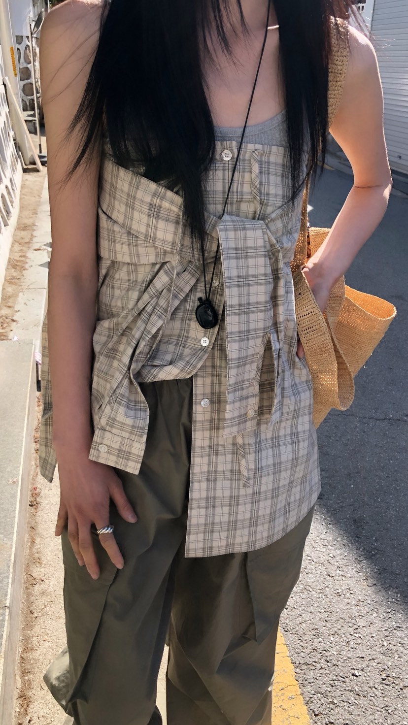 OVER RICH韓國直郵女士新品職業休閑半身裙中短裙格子疊穿OVER RICH半身裙/中短裙