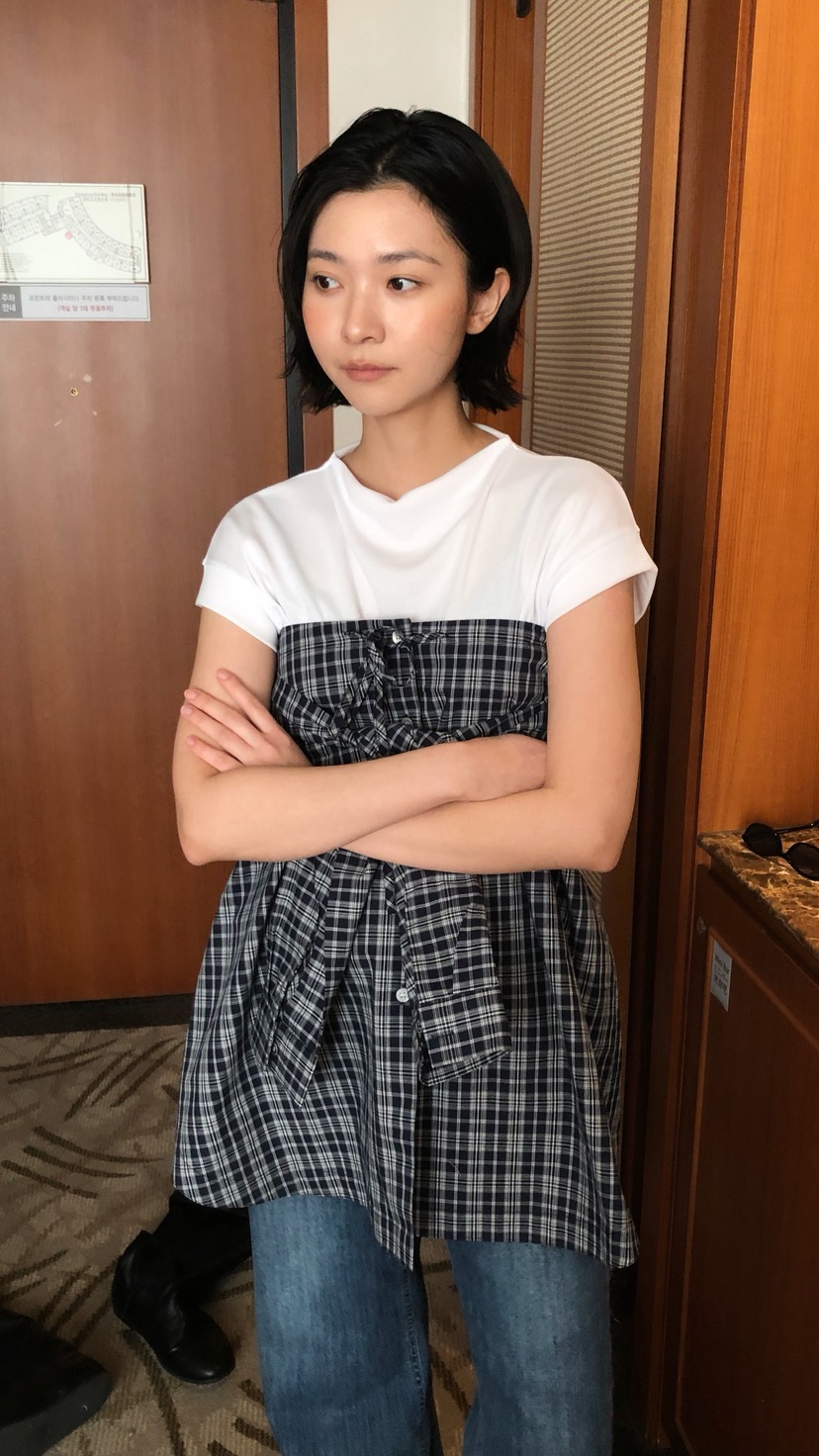 OVER RICH韓國直郵女士新品職業休閑半身裙中短裙格子疊穿OVER RICH半身裙/中短裙