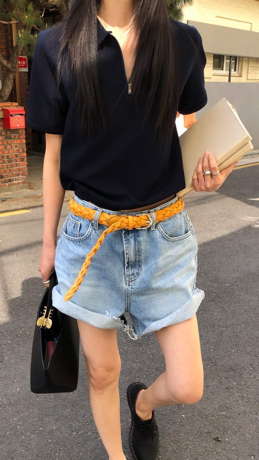 OVER RICH韓國直郵女士新品人氣時尚推薦職業26春夏T恤拉鏈OVER RICHT恤