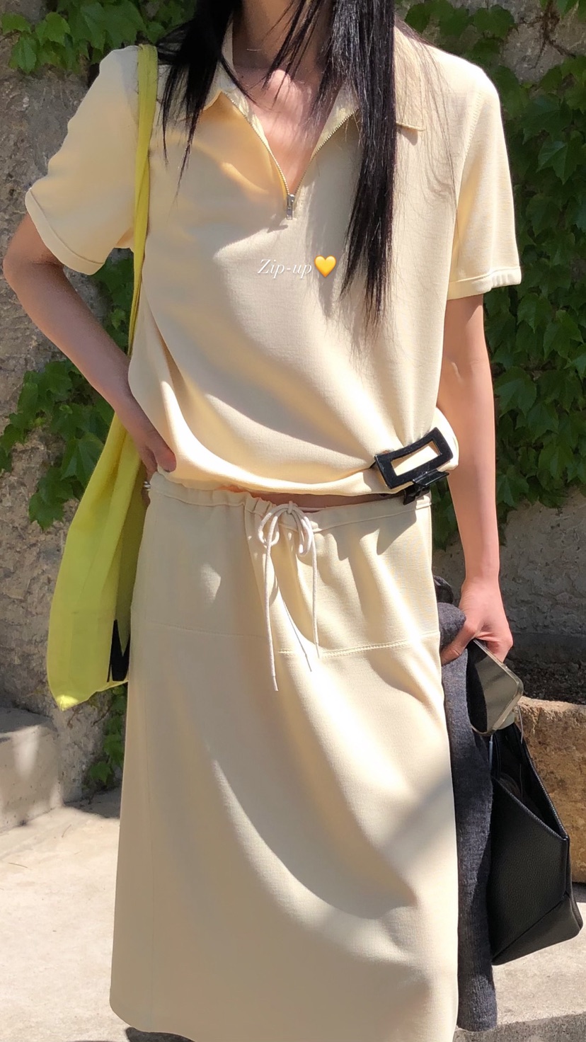 OVER RICH韓國直郵女士新品人氣時尚推薦職業26春夏T恤拉鏈OVER RICHT恤