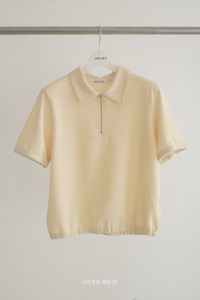 OVER RICH韓國直郵女士新品人氣時尚推薦職業26春夏T恤拉鏈OVER RICHT恤圖色1