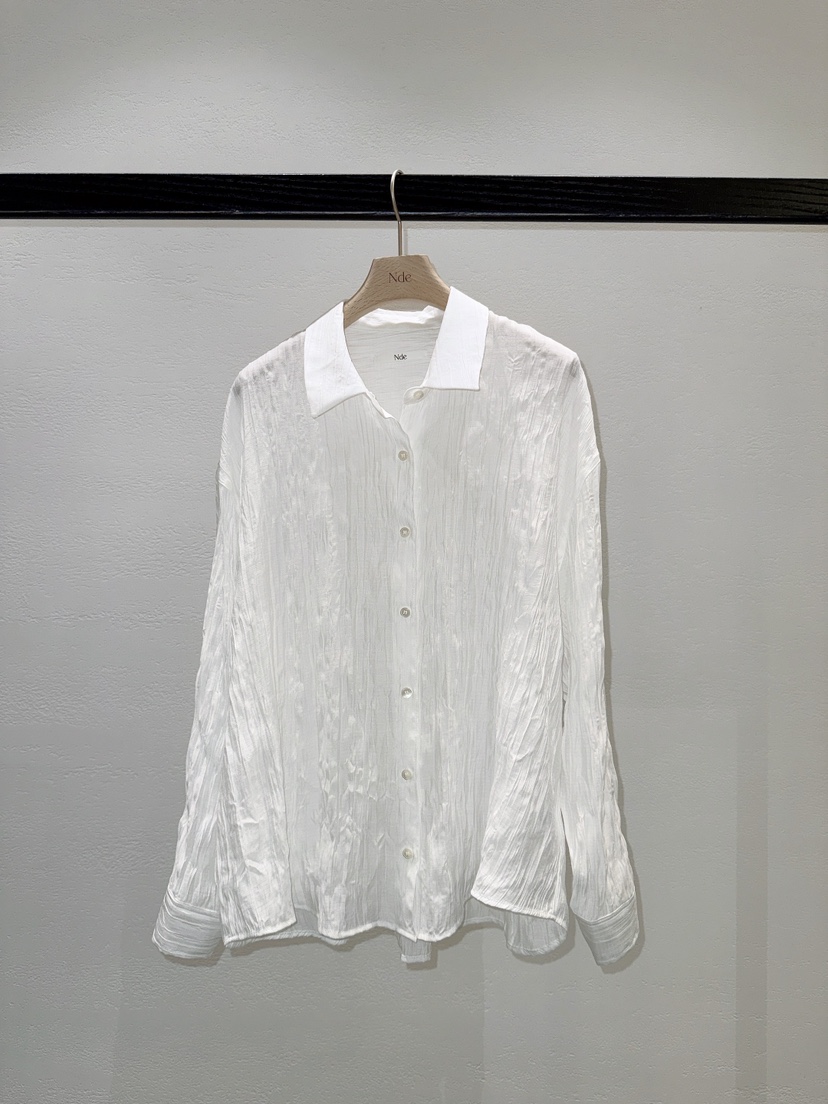 NDE韓國直郵女裝新品時尚職業熱賣推薦26春夏襯衫蕾絲衫荷葉邊BOHEME_NDE襯衫/蕾絲衫圖色1