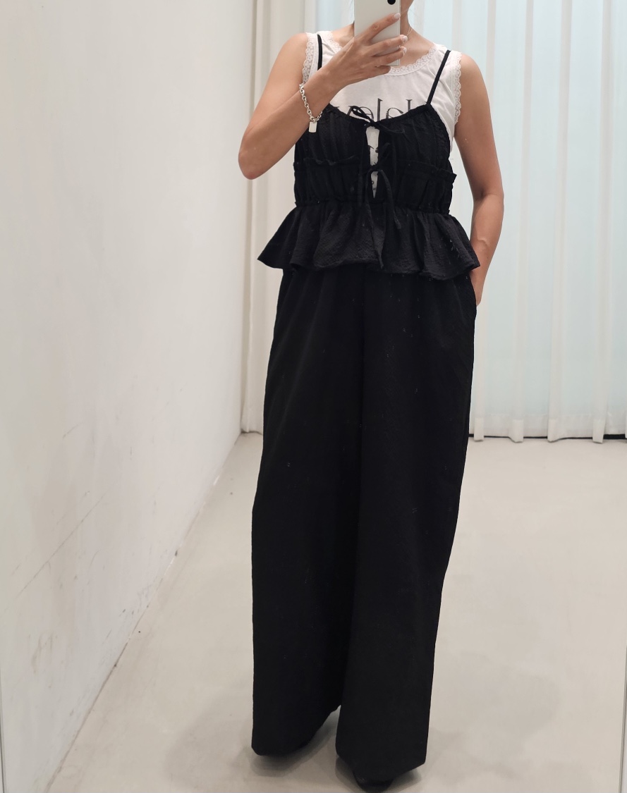 NEOUL東大門實拍韓國女士新品熱賣休閑時尚背帶褲不含內搭NEOUL/ahin雙領標簽背帶褲