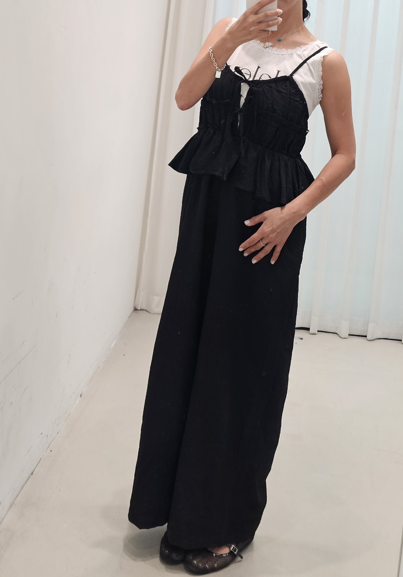 NEOUL東大門實拍韓國女士新品熱賣休閑時尚背帶褲不含內搭NEOUL/ahin雙領標簽背帶褲