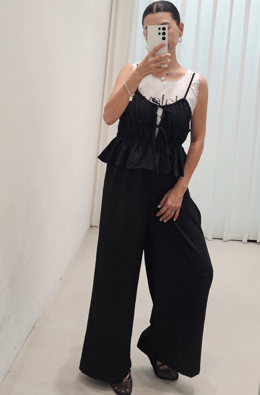 NEOUL東大門實拍韓國女士新品熱賣休閑時尚背帶褲不含內搭NEOUL/ahin雙領標簽背帶褲