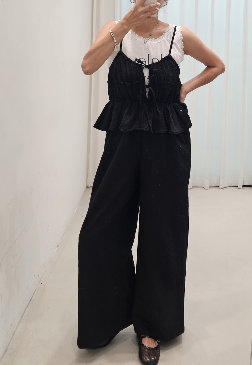 NEOUL東大門實拍韓國女士新品熱賣休閑時尚背帶褲不含內搭NEOUL/ahin雙領標簽背帶褲圖色1