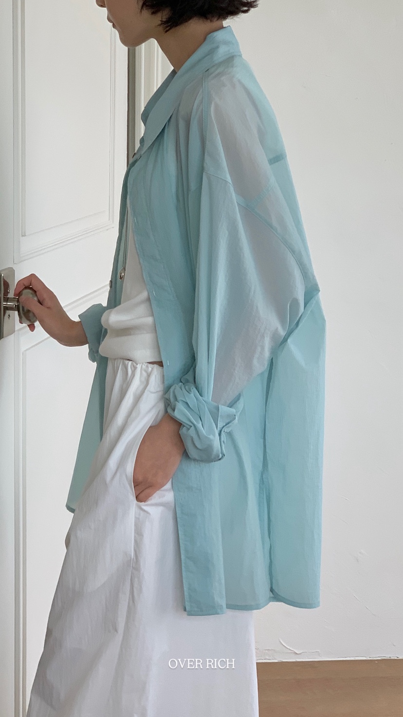 OVER RICH韓國直郵女裝新款26春夏時尚休閑推薦襯衫蕾絲衫OVER RICH襯衫/蕾絲衫