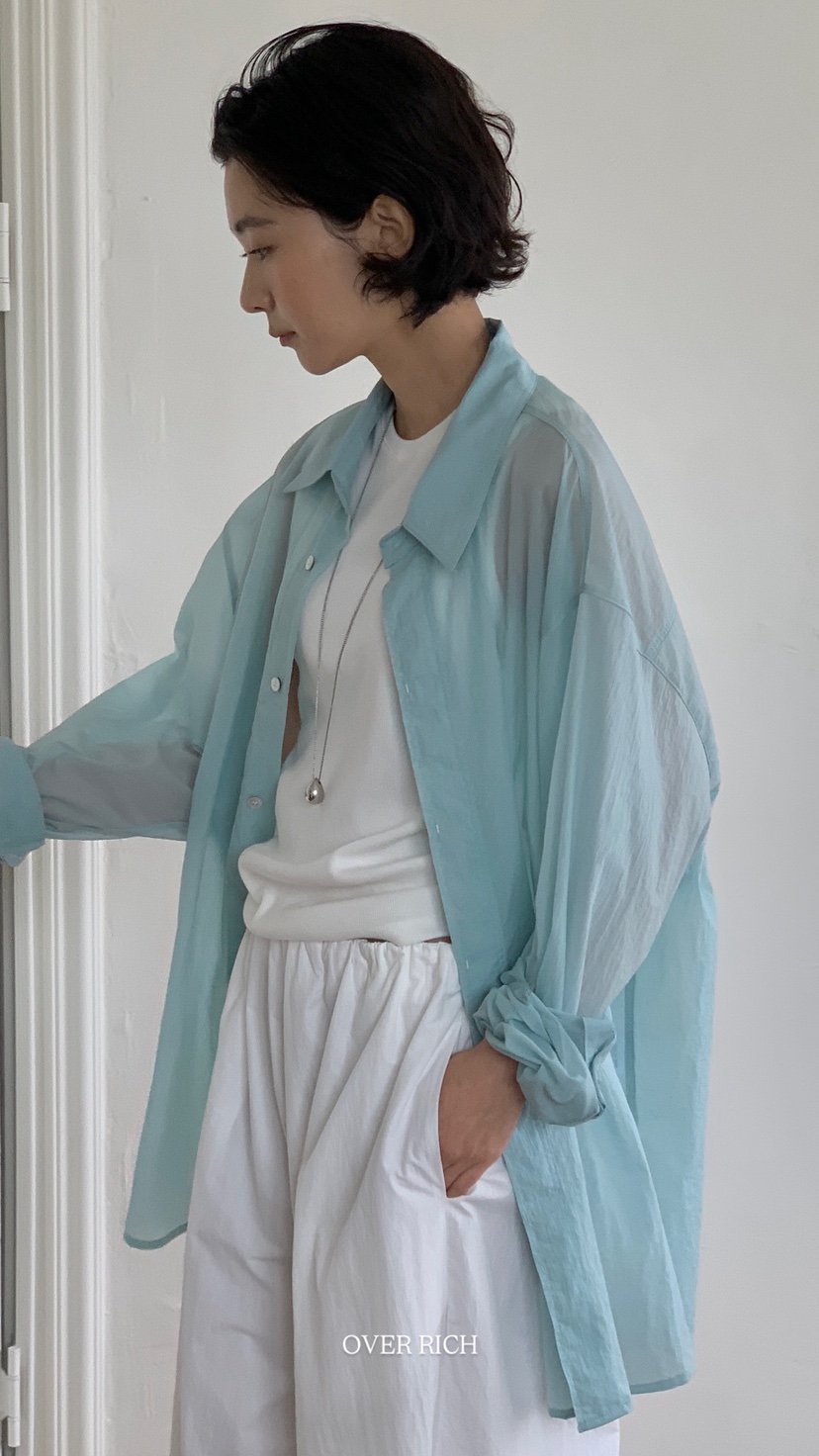 OVER RICH韓國直郵女裝新款26春夏時尚休閑推薦襯衫蕾絲衫OVER RICH襯衫/蕾絲衫