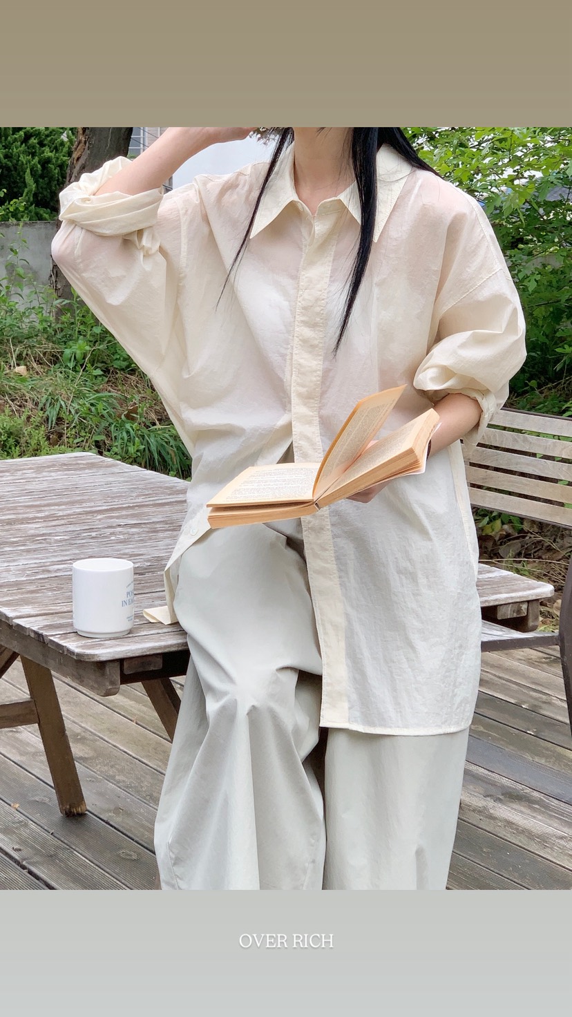 OVER RICH韓國直郵女裝新款26春夏時尚休閑推薦襯衫蕾絲衫OVER RICH襯衫/蕾絲衫