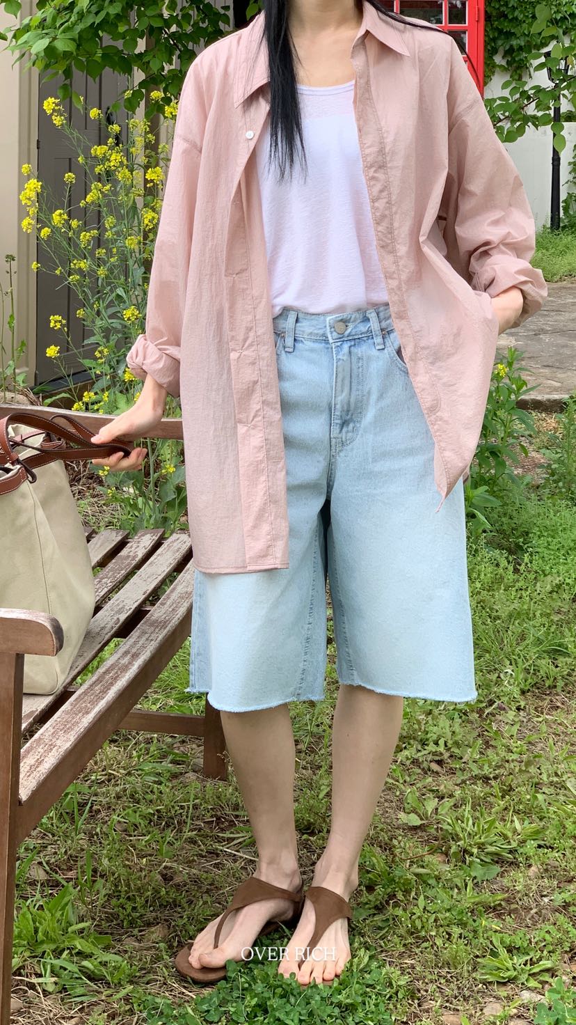 OVER RICH韓國直郵女裝新款26春夏時尚休閑推薦襯衫蕾絲衫OVER RICH襯衫/蕾絲衫