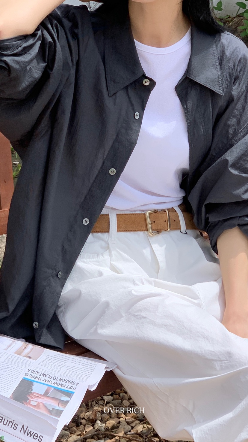 OVER RICH韓國直郵女裝新款26春夏時尚休閑推薦襯衫蕾絲衫OVER RICH襯衫/蕾絲衫