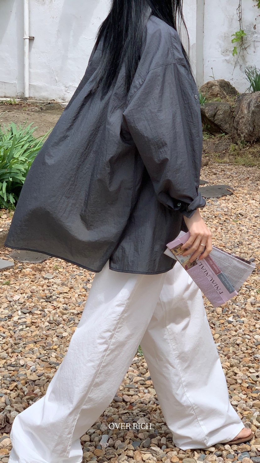 OVER RICH韓國直郵女裝新款26春夏時尚休閑推薦襯衫蕾絲衫OVER RICH襯衫/蕾絲衫