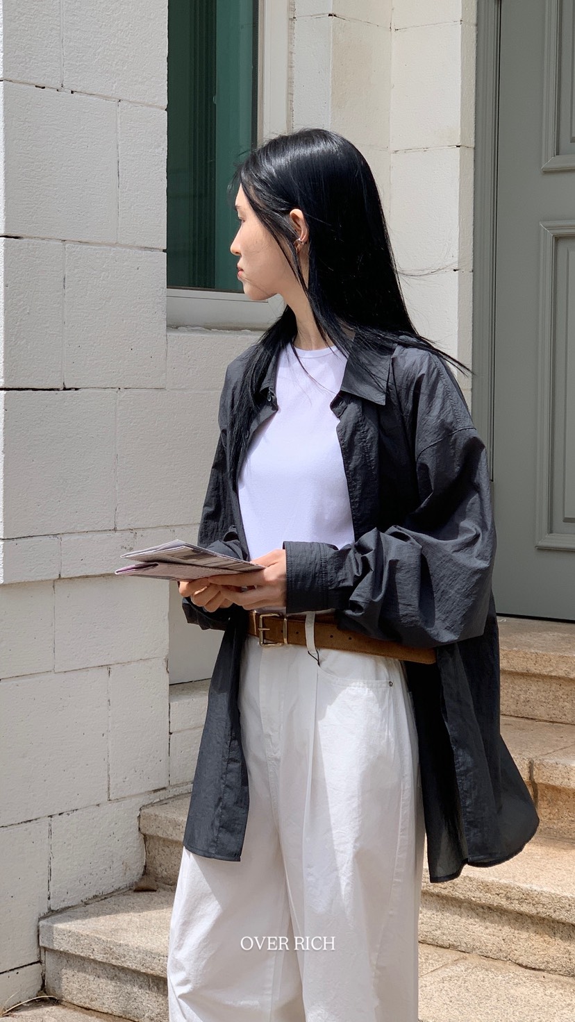 OVER RICH韓國直郵女裝新款26春夏時尚休閑推薦襯衫蕾絲衫OVER RICH襯衫/蕾絲衫