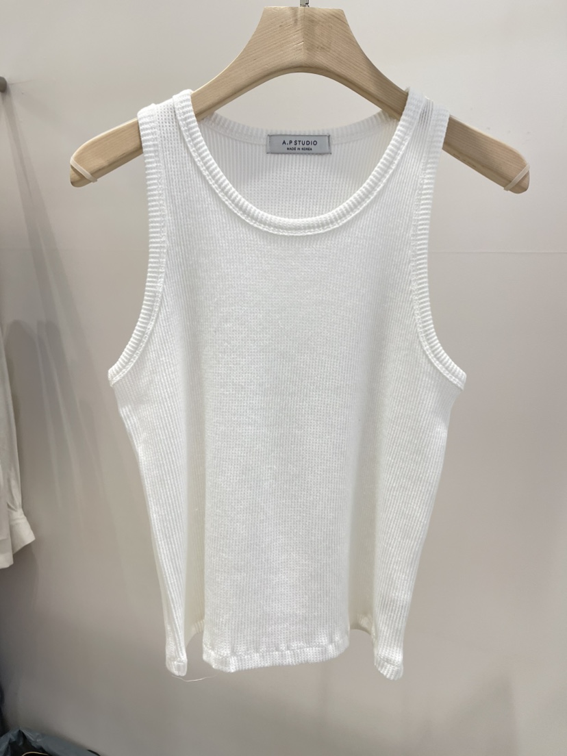 A P-STUDIO韓國直郵女士新品26夏季吊帶背心華夫格格紋A P-STUDIO吊帶/背心圖色1