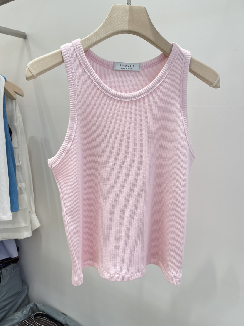 A P-STUDIO韓國直郵女士新品26夏季吊帶背心華夫格格紋A P-STUDIO吊帶/背心圖色2