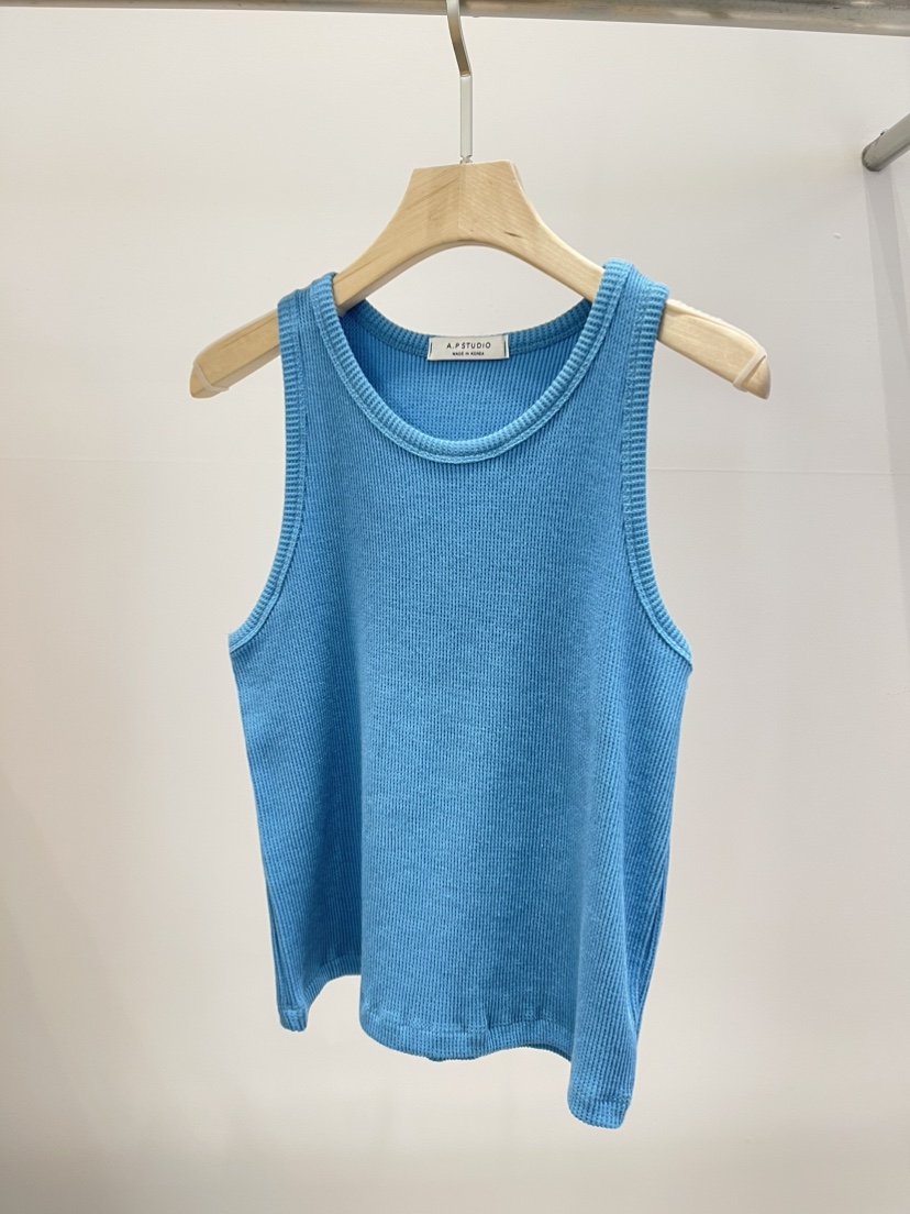 A P-STUDIO韓國直郵女士新品26夏季吊帶背心華夫格格紋A P-STUDIO吊帶/背心圖色3